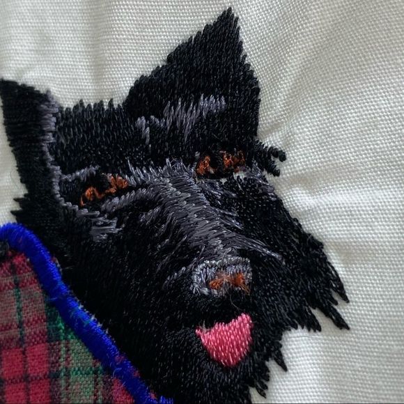 Casey Coleman White Cotton Long Sleeved Button Down Shirt Embroidered Dog S/M - Picture 5 of 6